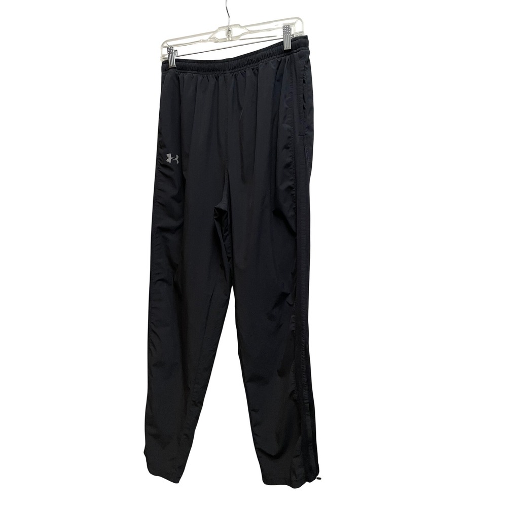 Under Armour Allseasongear Mens Black Track Pants Ankle Zip Athletic Large